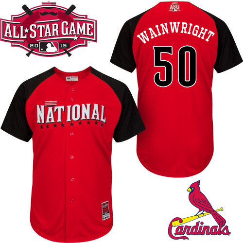 National League Cardinals 50 Wainwright Red 2015 All Star Jersey