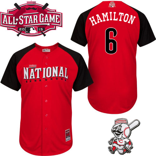 National League Reds 6 Hamilton Red 2015 All Star Jersey