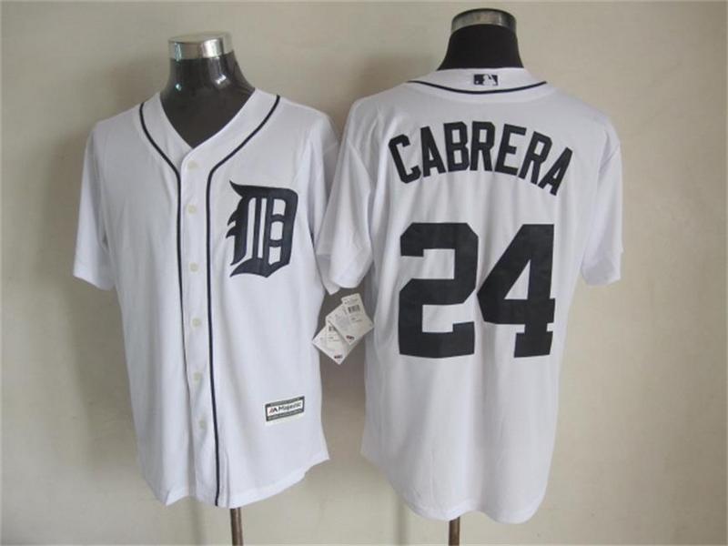 Tigers 24 Cabrera White New Cool Base Jersey