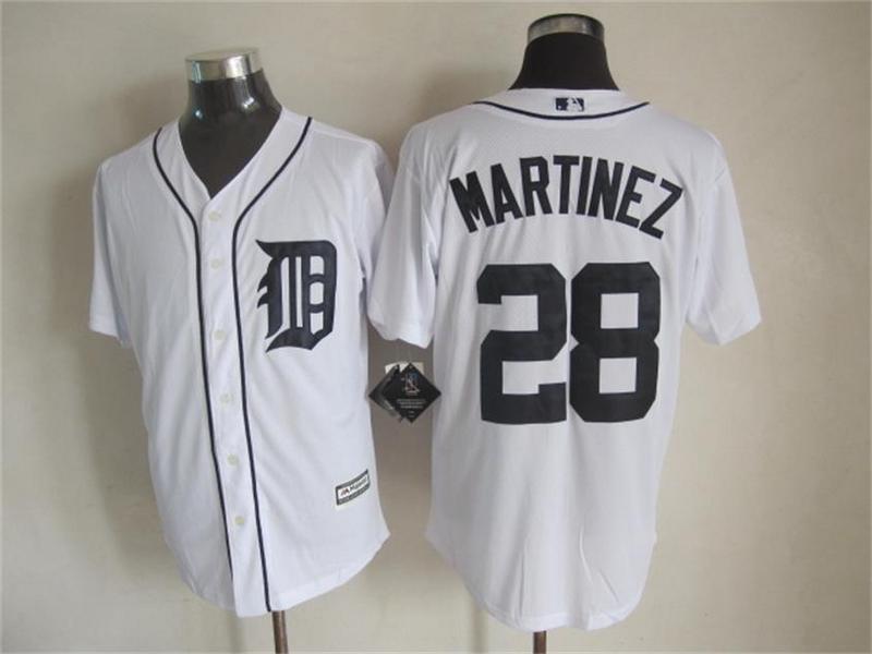 Tigers 28 Martinez White New Cool Base Jersey - Click Image to Close