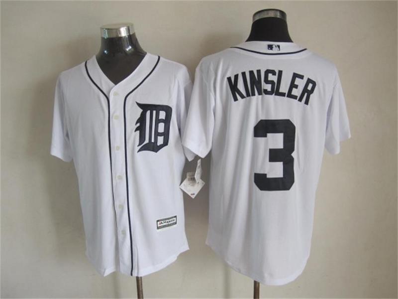 Tigers 3 Kinsler White New Cool Base Jersey - Click Image to Close