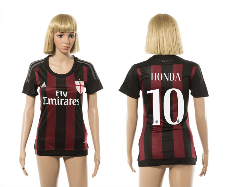 2015-16 AC Milan 10 HONDA Home Women Jersey