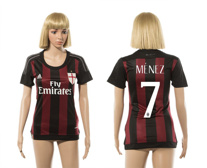 2015-16 AC Milan 7 MENEZ Home Women Jersey