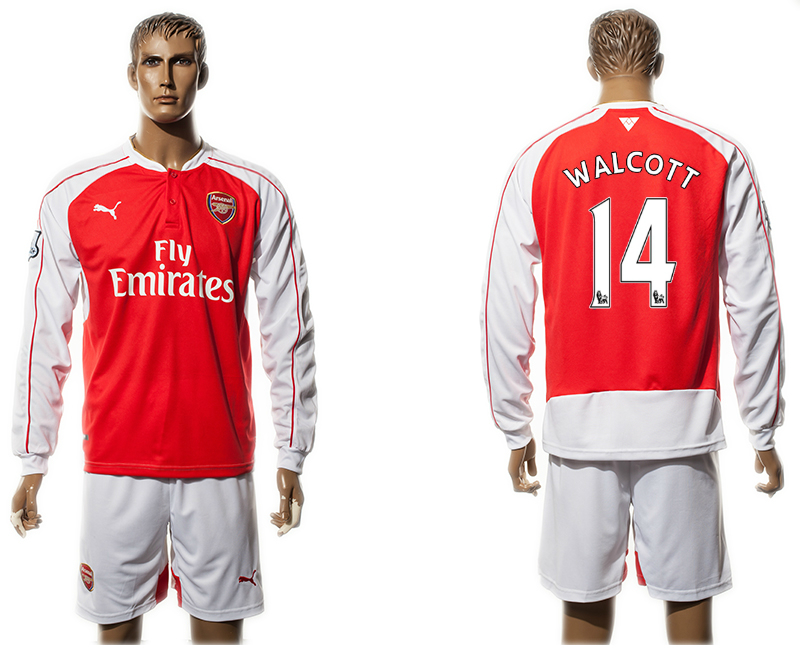 2015-16 Arsenal 14 WALCOTT Home Long Sleeve Jersey