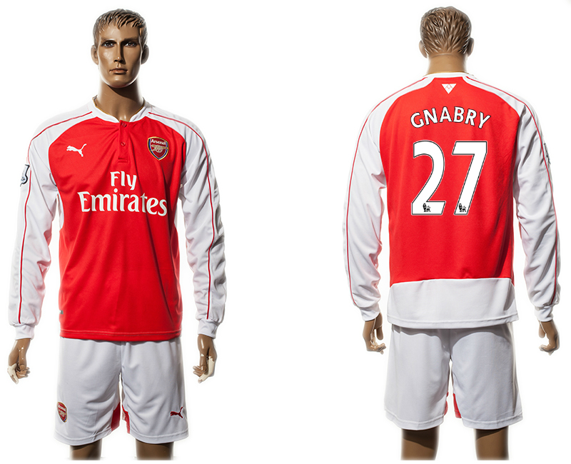 2015-16 Arsenal 27 GNABRY Home Long Sleeve Jersey