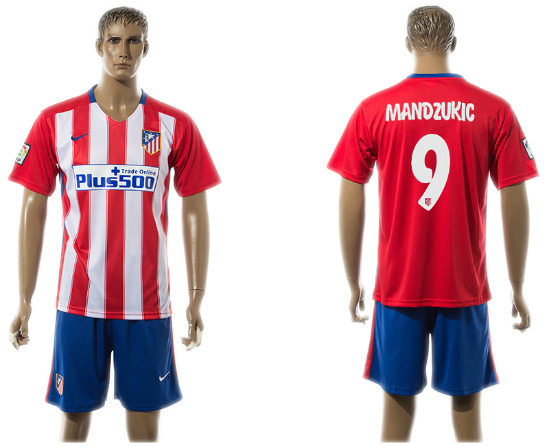 2015-16 Atletico Madrid 9 MANDZUKIC Home Jersey 2015-16 Atletico Madrid 9 MANDZUKIC Home Jersey