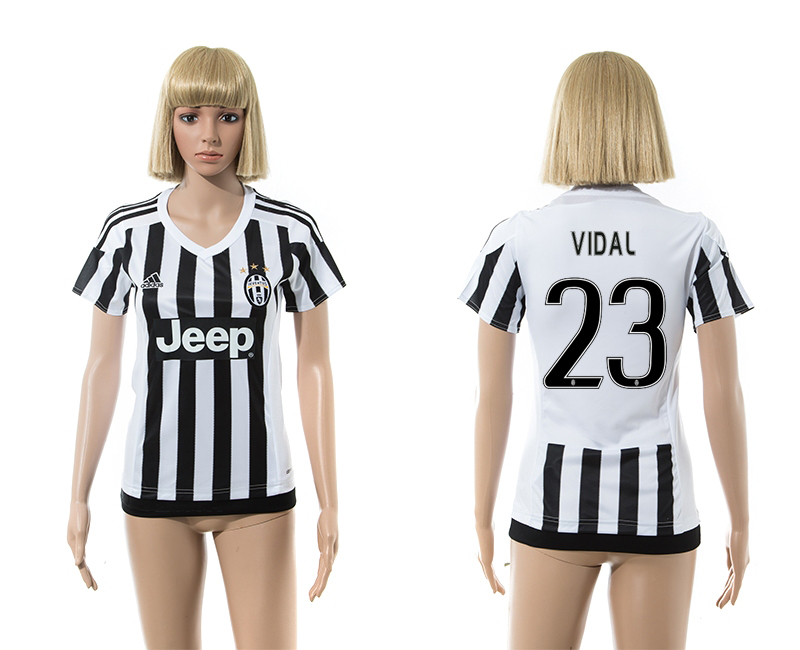 2015-16 Juventus 23 VIDAL Home Women Jersey