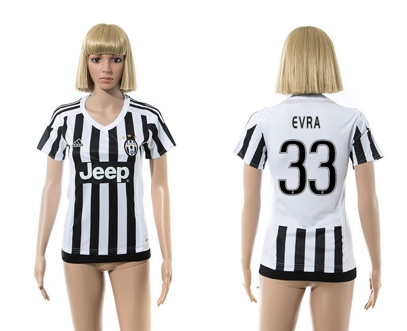 2015-16 Juventus 33 EVRA Home Women Jersey
