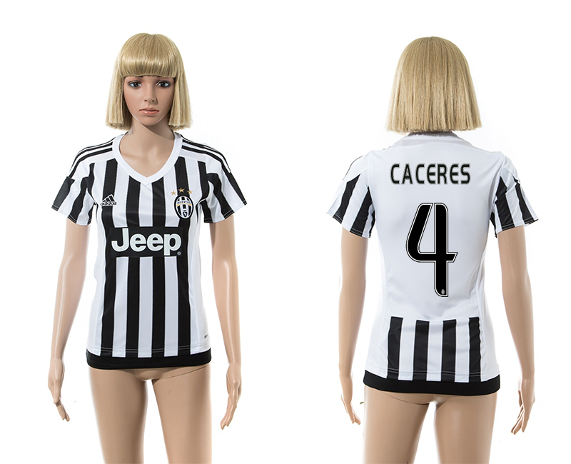 2015-16 Juventus 4 CACERES Home Women Jersey