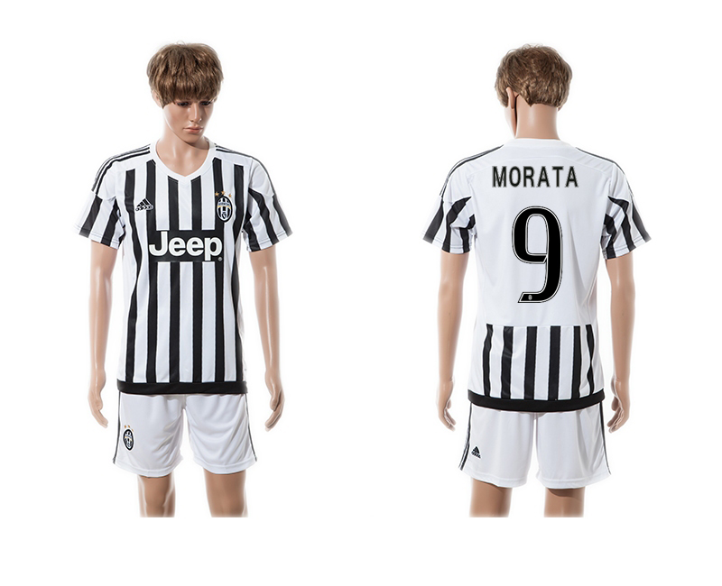 2015-16 Juventus 9 MORATA Home Jersey