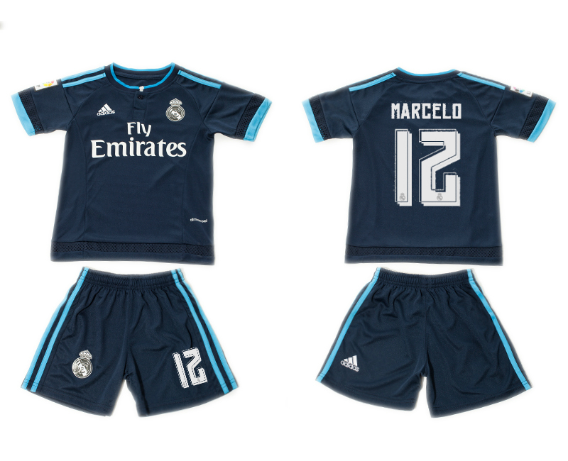 2015-16 Real Madrid 12 MARCELO Champions League Away Youth Jersey