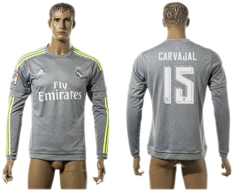2015-16 Real Madrid 15 CARVAJAL Away Long Sleeve Thailand Jersey