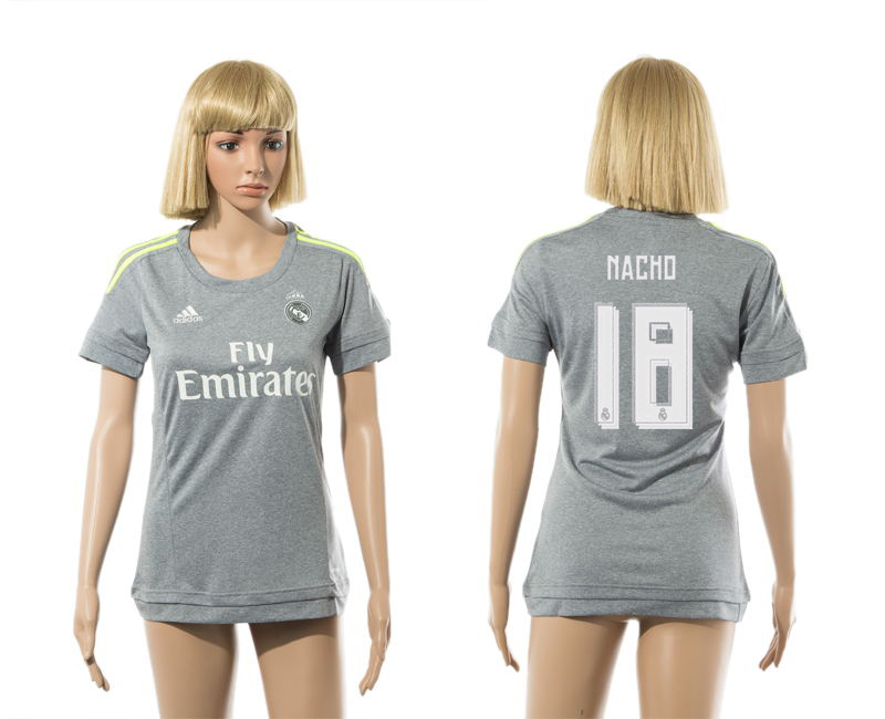 2015-16 Real Madrid 18 NACHO Away Women Jersey