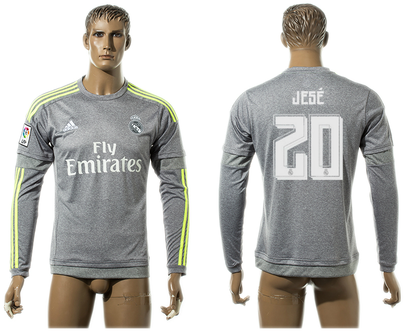 2015-16 Real Madrid 20 JESE Away Long Sleeve Thailand Jersey