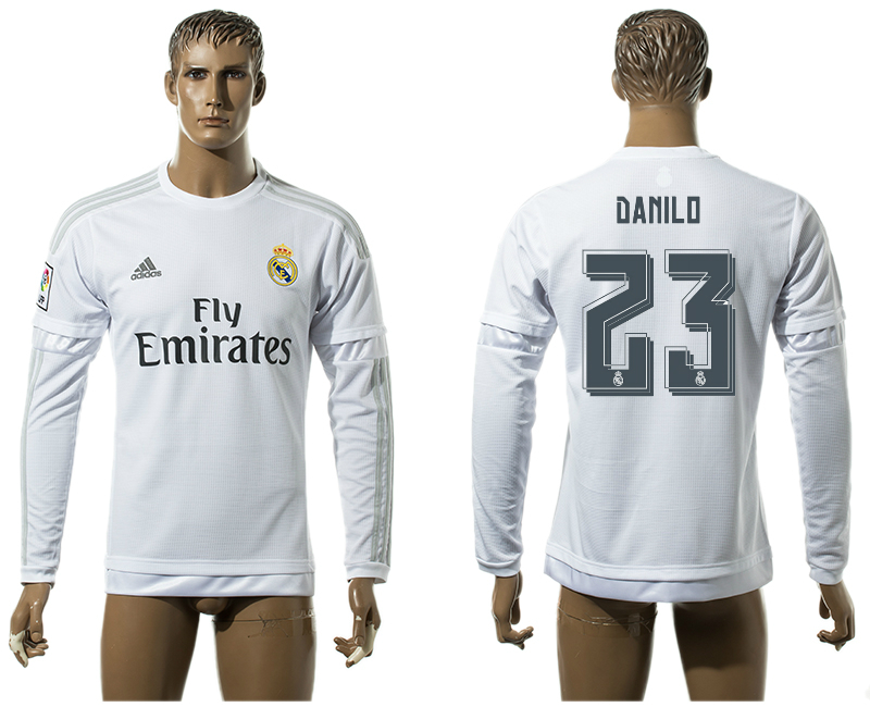 2015-16 Real Madrid 23 DANILO Home Long Sleeve Thailand Jersey