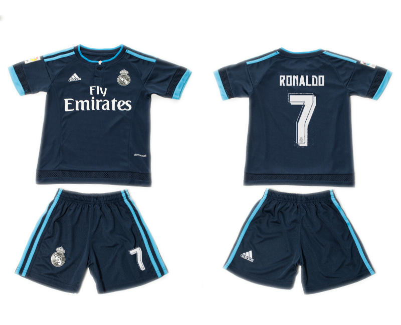 2015-16 Real Madrid 7 RONALDO Champions League Away Youth Jersey