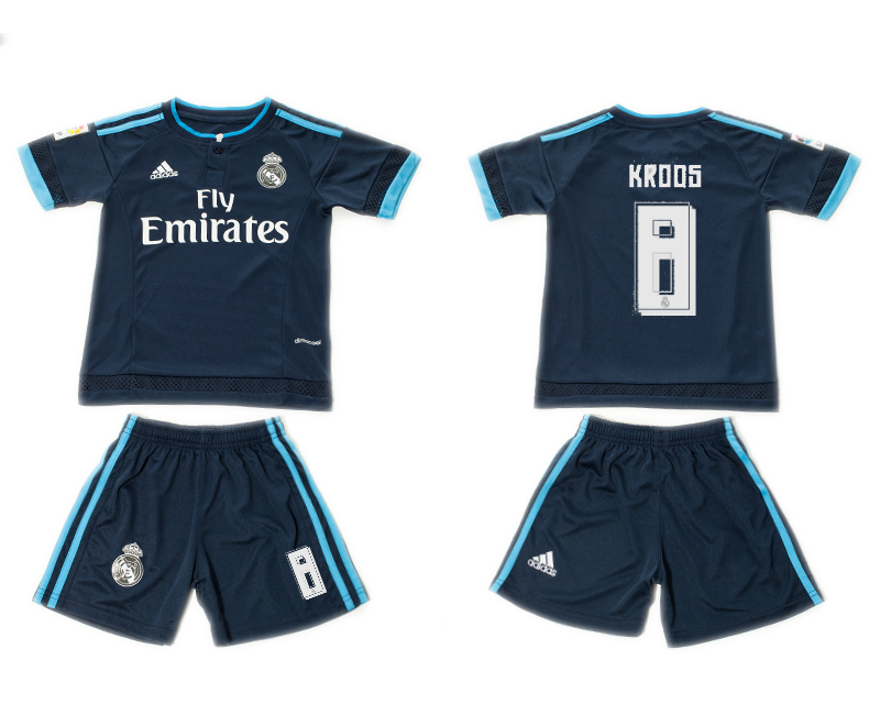 2015-16 Real Madrid 8 KROOS Champions League Away Youth Jersey