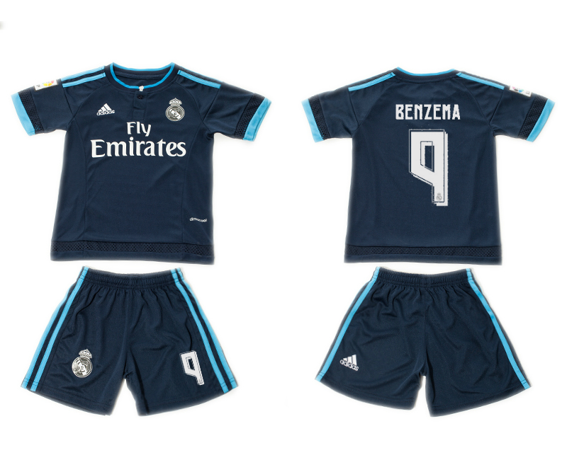 2015-16 Real Madrid 9 BENZEMA Champions League Away Youth Jersey