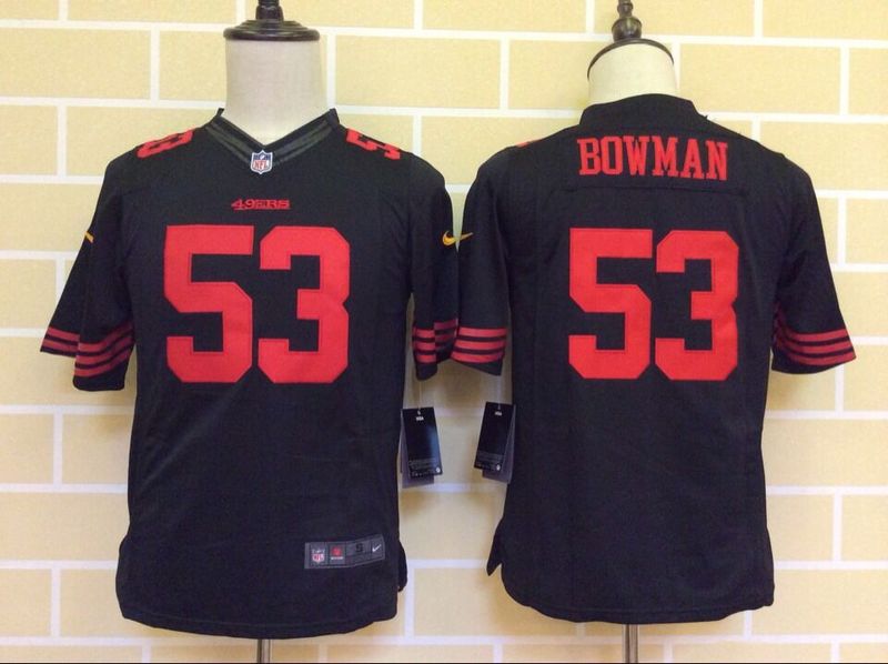 Nike 49ers 53 Bowman Black Youth Limited Jersey