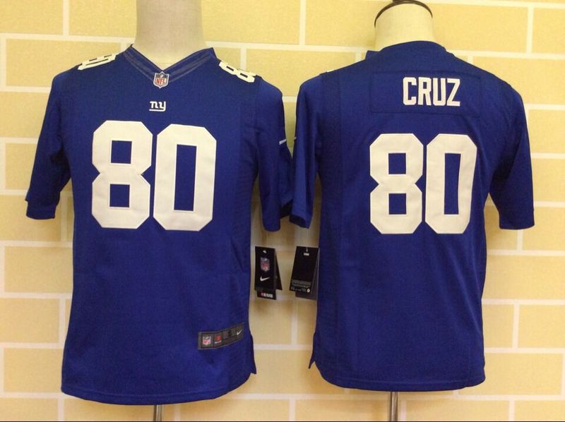 Nike Giants 80 Cruz Blue Youth Limited Jersey
