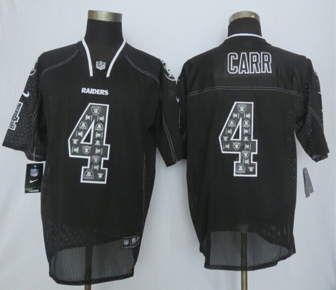Nike Raiders 4 Carr New Black Lights Out Elite Jersey