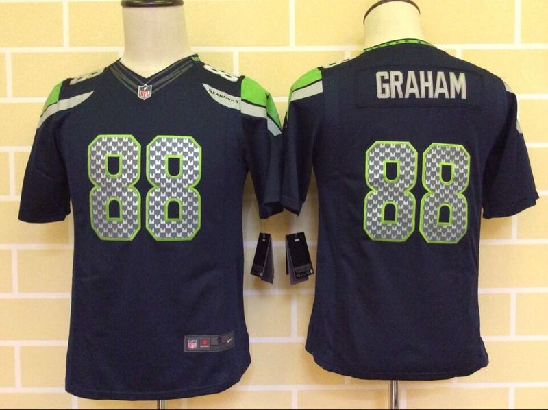 Nike Seahawks 88 Graham Blue Youth Limited Jersey
