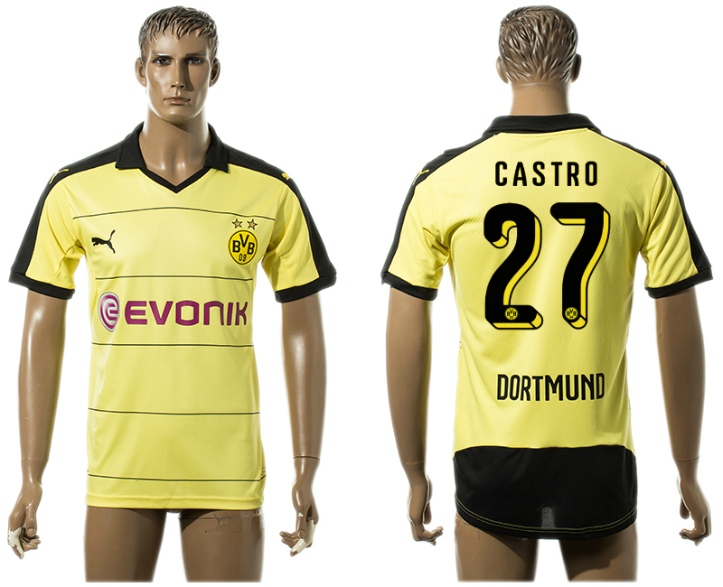 2015-16 Dortmund 27 CASTRO Home Thailand Jersey
