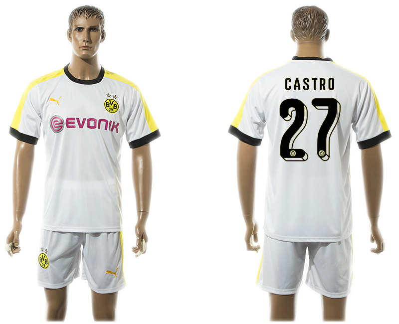 2015-16 Dortmund 27 CASTRO Third Away Jersey