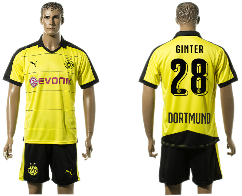 2015-16 Dortmund 28 GINTER Home Jersey