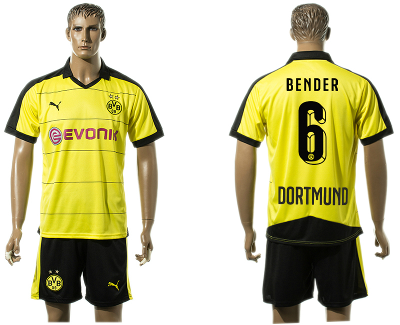 2015-16 Dortmund 6 BENDER Home Jersey 2015-16 Dortmund 6 BENDER Home Jersey
