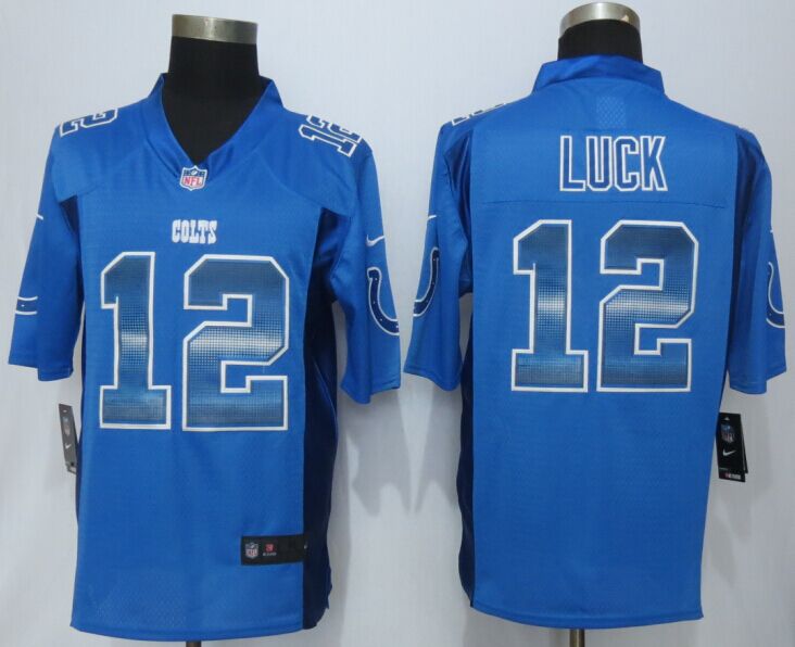 Nike Colts 12 Luck Blue Pro Line Fashion Strobe Jersey