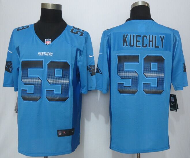Nike Panthers 59 Kuechly Blue Pro Line Fashion Strobe Jersey