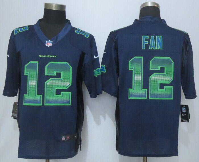 Nike Seahawks 12 Fan Blue Pro Line Fashion Strobe Jersey