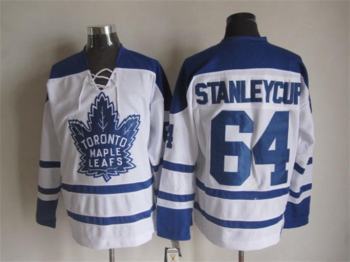 Maple Leafs 64 Stanley cup White Jersey