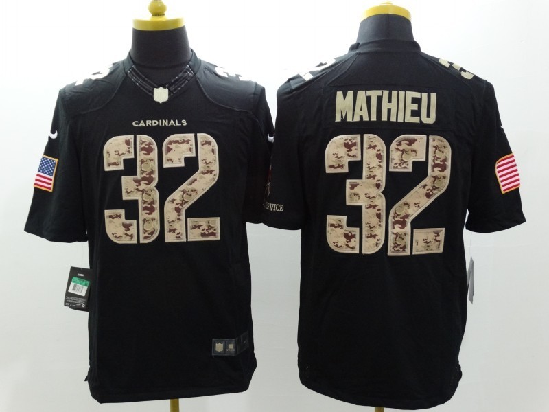 Nike Cardinals 32 Mathieu Black Salute To Service Limited Jersey