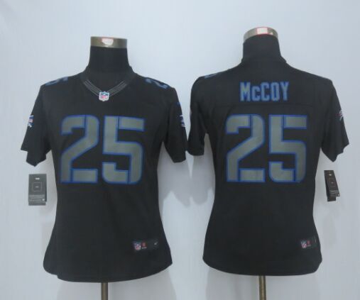 Nike Eagles 25 McCoy Impact Limited Black Women Jersey