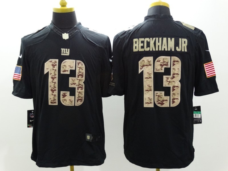 Nike Giants 13 Beckham Jr Black Salute To Service Limited Jersey