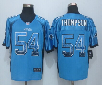 Nike Panthers 54 Thompson Drift Fashion Blue Elite Jersey - Click Image to Close