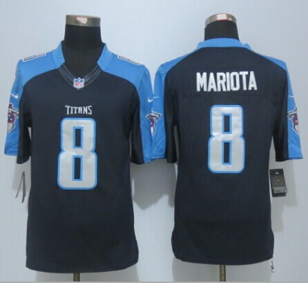 Nike Titans 8 Mariota Navy Blue Limited Jersey