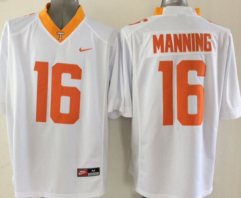 Tennessee Volunteers 16 Manning White Jersey - Click Image to Close