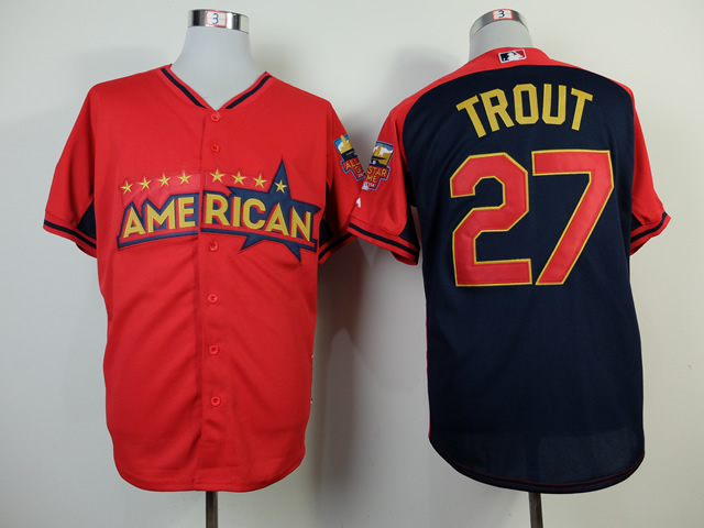 American League 27 Trout Red 2014 All Star Jerseys