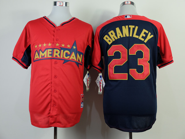 American League Indians 23 Brantley Red 2014 All Star Jerseys