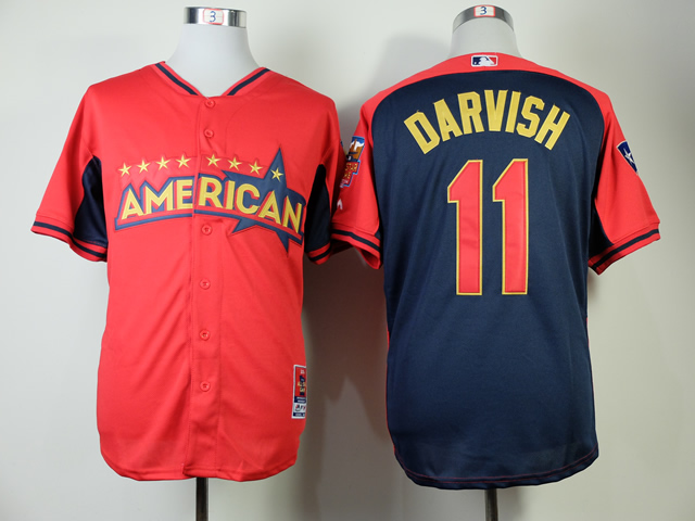 American League Rangers 11 Darvish Red 2014 All Star Jerseys
