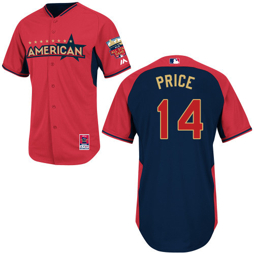 American League Rays 14 Price Red 2014 All Star Jerseys