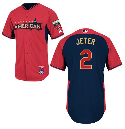 American League Yankees 2 Jeter Red 2014 All Star Jerseys