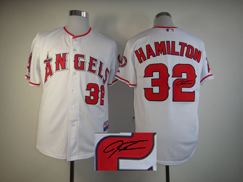 Angels 32 Hamilton White Signature Edition Jerseys