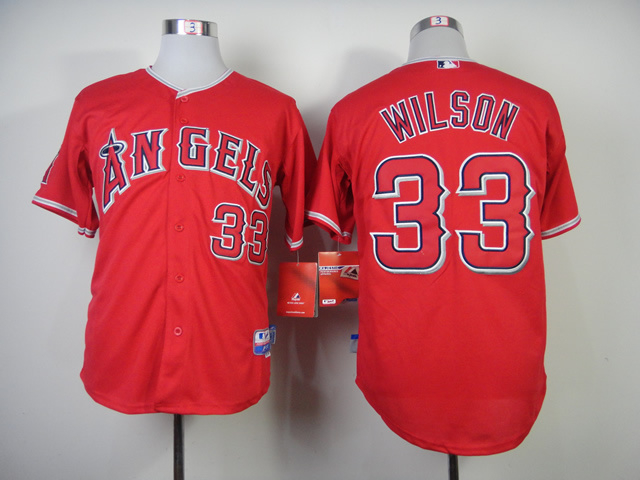 Angels 33 Wilson Red Cool Base Jerseys - Click Image to Close
