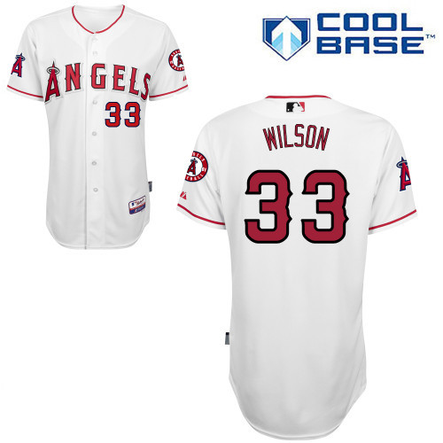 Angels 33 Wilson White Cool Base Jerseys - Click Image to Close