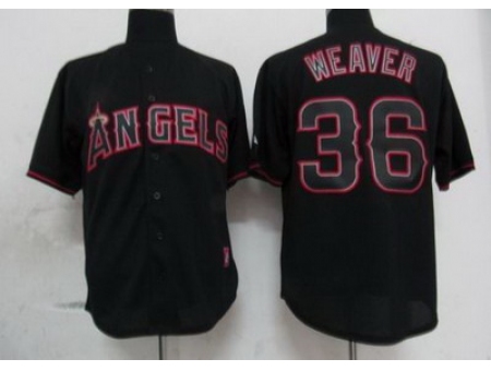 Angels 36 Weaver Black Fashion Jerseys