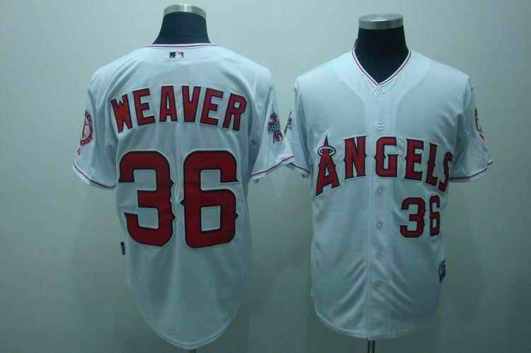 Angels 36 Weaver White Jersey